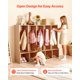 thumbnail image 3 of Armario infantil VEVOR de 5 secciones, organizador de almacenamiento de madera para niños pequeños con 10 ganchos y alfombrilla antideslizante, con 5 pequeñas cajas de almacenamiento abiertas, 3 of 8