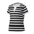 thumbnail image 2 of Naloa Black And White Stripes Print T-Shirts Short Sleeve V Neck Tees for Women Fashion Tops Trendy Lightweight Soft Casual Summer Outfits Clothes, 2 of 5
