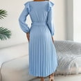 thumbnail image 5 of Roncen Pleated Maxi Dress, Square Neck A Line, Fall Holiday, Long Sleeve Modest Business Casual Flowy Dresses for Women, 5 of 9