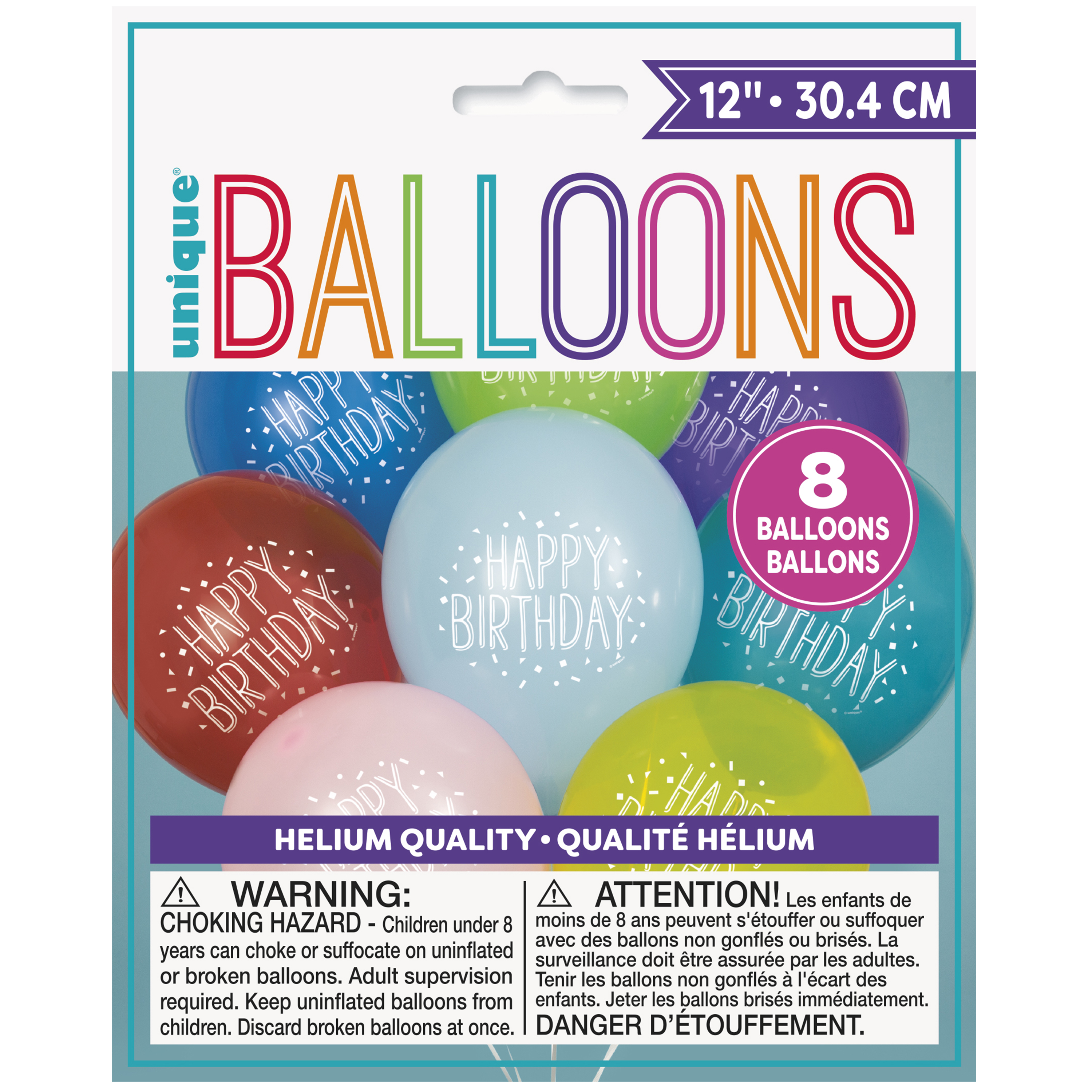 Palloncini Perlacei Per Compleanno Con Scritta “Happy Birthday” – Unique Party, Confezione Da 5 Pezzi Da 30cm (spediti Sgonfi). Colori Assortiti.
