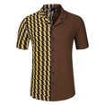 thumbnail image 5 of Lars Amadeus Men's Shirt Short Sleeve Button Down Striped Summer Shirt, 5 of 6