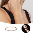 thumbnail image 2 of Pulsera de circonita cúbica en oro rosa Pulsera ovalada Joyería para mujer 7, 2 of 6