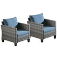 thumbnail image 3 of Ovios Outdoor Wicker Chairs Set 2 Pieces Patio Furniture High Back Patio Chairs with 3.54'' Thickness, 3 of 8