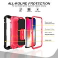 thumbnail image 3 of iPhone Xs Max Case and Cover 6.5 Inch 2018, Allytech 3 in 1 Hybrid Hard PC Soft Rubber Heavy Duty Shockproof Finger Ring Holder Kickstand Slim Case for iPhone XS Max 6.5", Black + Rose, 3 of 6