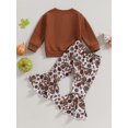 thumbnail image 3 of Toddler Baby Girl 2Pcs Thanksgiving Outfits Long Sleeve Sweatshirt Turkey Flare Pants Set, 3 of 7