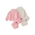 thumbnail image 2 of Fdqin Girls Winter Clothes 4 Pcs Fleece Fuzzy Half Zip Long Sleeve Sweatshirts and Pants Set Kids Fall Winter Outfit 5-6 Years, 2 of 8