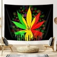 thumbnail image 2 of Marijuana Leaf Tapestry, Weed Psychedelic Tapestry Wall Hanging for Bedroom, Reggae Rasta Tie Dye Jamaica Tapestry Trippy Rastafarian Mexico Red Yellow Green Home Decor (60" W X 40" H), 2 of 6