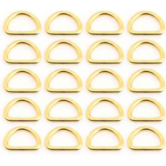 CRAFTME STUDIO 1/2 Inch Metal Welded D-Ring Findings for Zipper Pullers, Lanyards and Purse Making, 50 PCS (Gold)