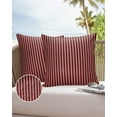 thumbnail image 6 of Pack of 2 Outdoor Pillow Covers, Red Stripes Texture Waterproof Square Throw Pillowcase Cushion Decorative Pillow Covers for Couch Patio Tent, 20x20 in, 6 of 6