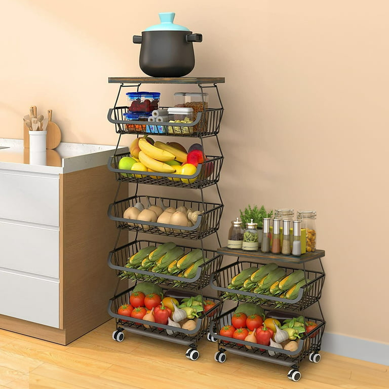AMALFI Wire Fruit Basket, Kitchen Organization and Storage Rack