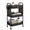 Black, variant on TeoKJ 3-Tier Metal Rolling Cart with Wood Top and Pegboard, Utility Cart with Drawer, White