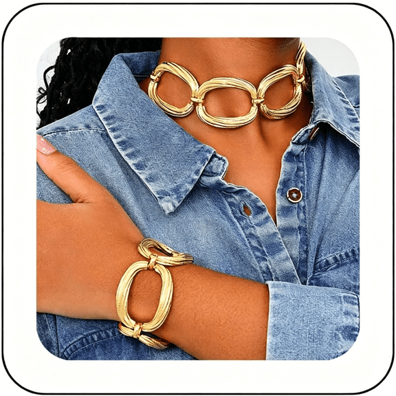 DESIGNICE Chunky Choker Necklace Set Gold Thick Necklaces Sets Punk Cuban Chain Jewelry Accessories for Women