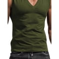 thumbnail image 4 of DYMADE Men Spliced V-Neck Summer Tank Home Classic Casual Style Slim T-Shirts Top, 4 of 4