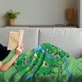 thumbnail image 3 of Golf Soft Flannel Fleece Throw Blanket, Map of a Golf Course Layout with Flags Trees Plants River and Bridges Game Abstract, Cozy Plush for Indoor and Outdoor Use, 50" x 70", Green Blue, by Ambesonne, 3 of 5