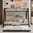 thumbnail image 5 of Leumius Metal Twin over Full Bunk Bed with Trundle, Space Saving Bunk Bed Frame with Ladder and Guardrails for Dorm, Apartment,Black, 5 of 8