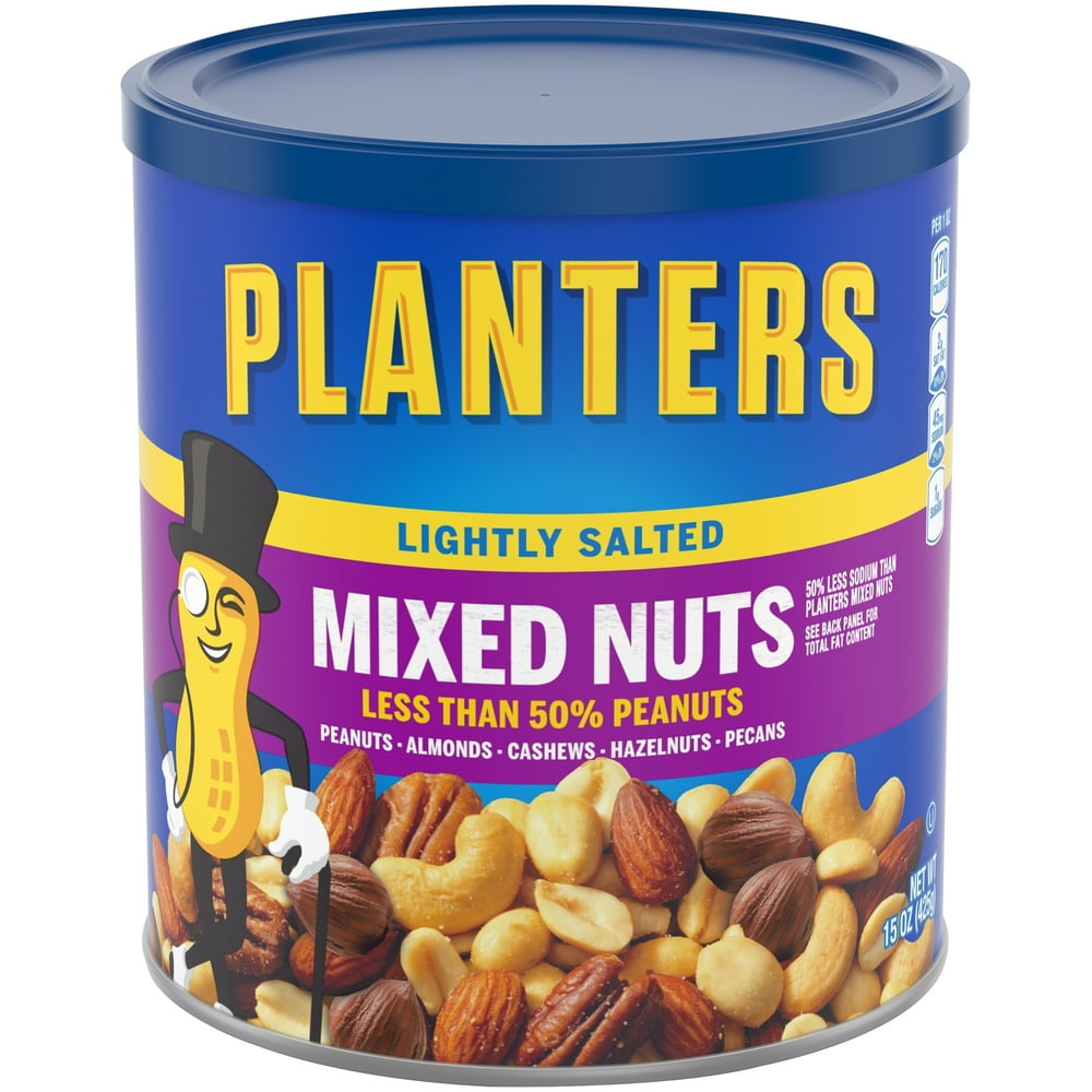 Planters Lightly Salted Deluxe Mixed Nuts, 15.0 oz Canister (Pack of 3