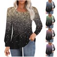 thumbnail image 5 of HKEJIAOI Tunique à Manches Longues Bouffantes pour Femmes Blouses Plissées Décontractées Col Rond T-Shirts Mode Automne 2024 S, 5 of 5