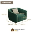 thumbnail image 2 of Luxury Retro Velvet Sofa Couch for Living Room, 40" Comfy Upholstered Armchair with Gold Metal Legs and Pillow, Curved Sectional Sofa Chair for Bedroom Office Apartment Green, 2 of 7
