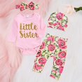 thumbnail image 7 of Forzero Children's rose sequined blouse + rose print trousers + headband + hat four-piece suit, newborn girl suit, 7 of 7