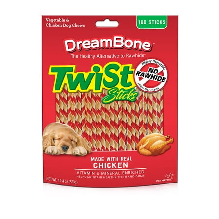 UPC: 0810833028450 | DreamBone Twist Sticks Dog Chews with Real Chicken  100-Count
