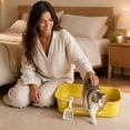 thumbnail image 7 of Semi Enclosed Cat Litter Box with High Sides, Low Entry Large Capacity Ventilate Odor Box for Indoor Cats, Senior Cats & Kittens, Easy Clean & Anti-Splashing Pet Potty 16.54''LX11.02''WX4.72''H, 7 of 7