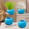 thumbnail image 4 of JWshufel Pumpkin Shape Decorative Vase Christmas Ornament Modern Style Indoor Outdoor Use for Home Festive Decoration 5.5x5.5x4.3in Blue, 4 of 6