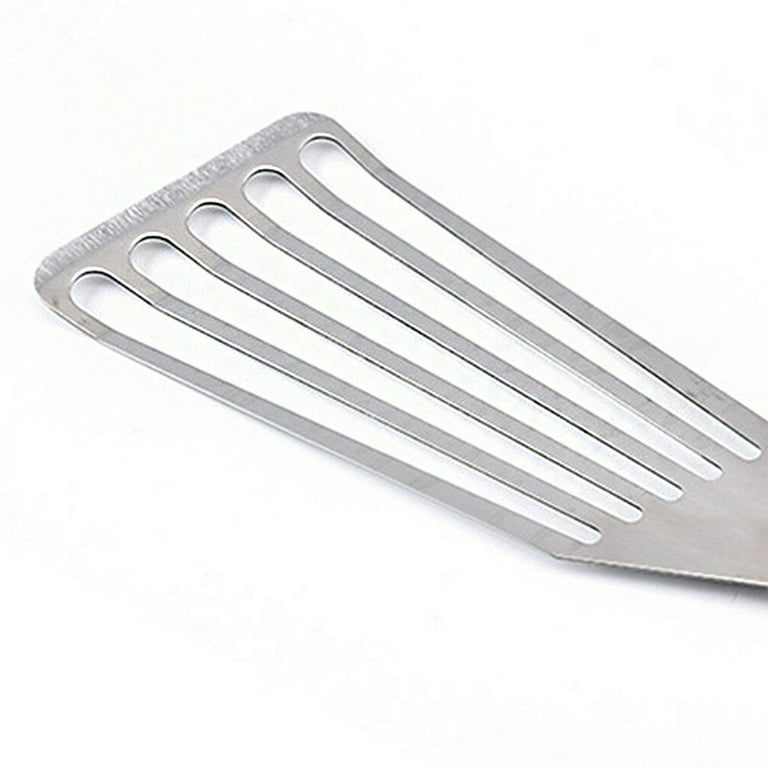 kunghei Fish Spatula - Stainless Steel Slotted Offset Turner with Pakka Wood Handle