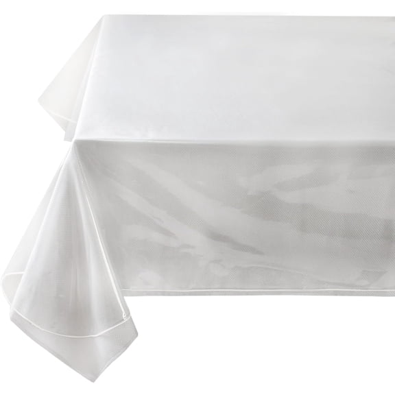 Heavy Duty Crystal Clear Plastic 100% Waterproof Tablecloth Protector, Vinyl PVC Table Cloth, Oil Spill Proof Wipe Clean Table Cover for Dining Tables (60" x 124" Rectangular/Oblong)