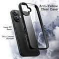 thumbnail image 3 of JETech Case for iPhone 16 Plus 6.7-Inch, Shockproof Phone Bumper Cover, Solid Color Matte TPU Frame, Anti-Scratch Clear Back (Black), 3 of 6