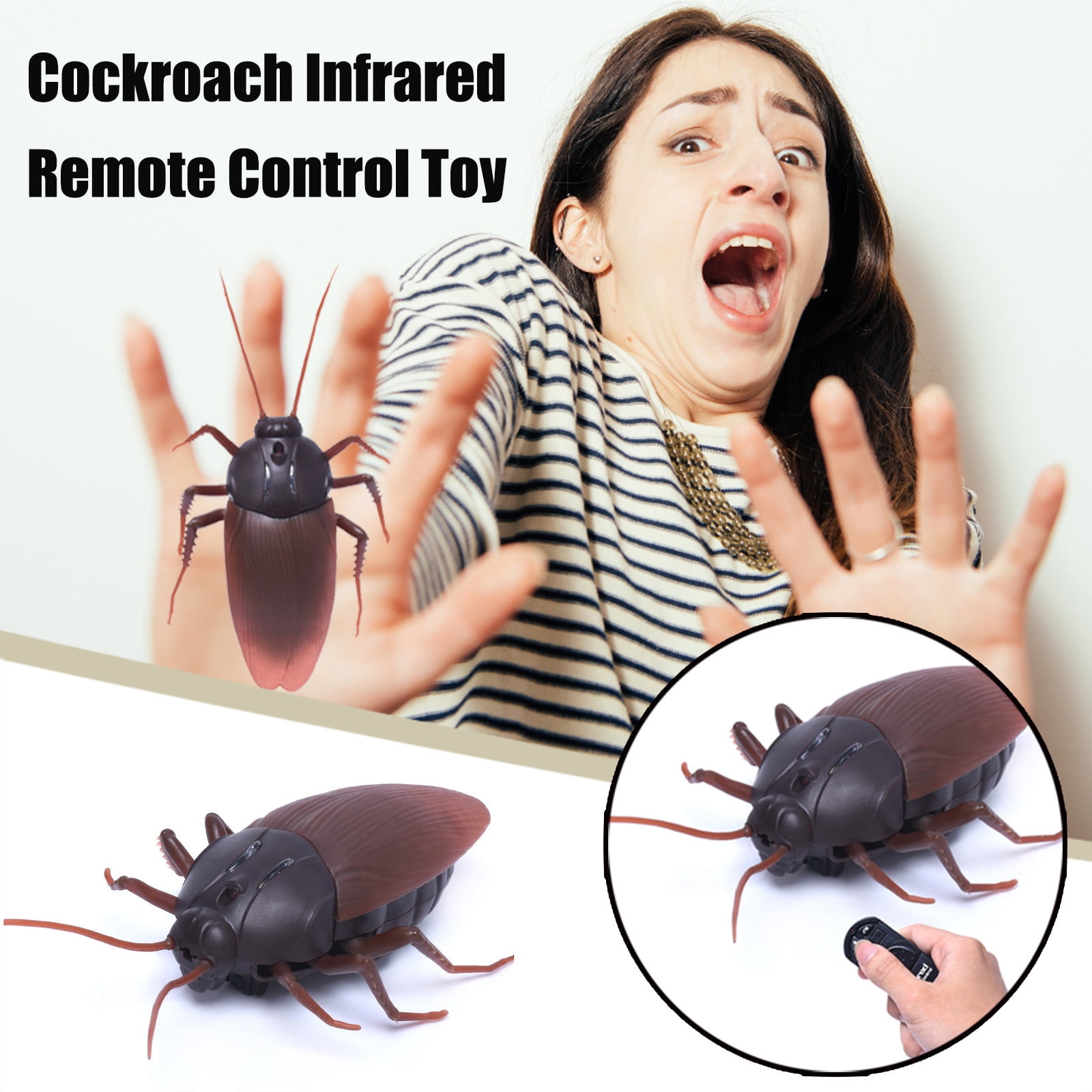 Amazing Cute Simulation Animal Cockroach Infrared Remote Control Kids Toy Gift 