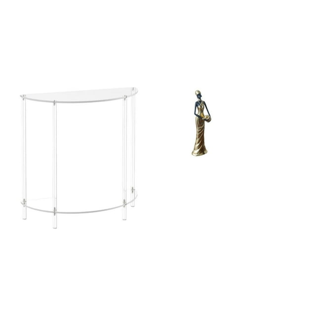 Mesita de noche de acrílico,Mesa auxiliar de acrílico transparente Mesa auxiliar transparente en capas,Mesa pequeña de acrílico,mesita de noche pequeña,compacta,Figura de mujer