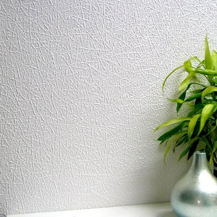 Brewster Hamilton White Paintable Anaglypta Original Unpasted Vinyl Wallpaper, 20.5-in by 33-ft, 56.4 sq. ft.