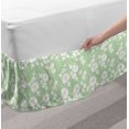 thumbnail image 2 of Vine Bed Skirt, Silhouette Morning Glory Species Flower Pattern Gardening Art Theme, Elastic Bedskirt Dust Ruffle Wrap Around for Bedding Decor, 4 Sizes, Pale Green Mustard, by Ambesonne, 2 of 2