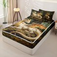 thumbnail image 2 of Metsweet Gold Dragon Zipper Twin Comforter Sets with Fitted Sheet and 2 Pillowcases, Rustic Jungle Animal Zipper Bedding Set,4-Piece,Black Reversible, 2 of 6