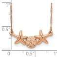 thumbnail image 5 of 14K Rose Gold Plated Brushed & Polished Sand Dollar Starfish Necklace, 5 of 5
