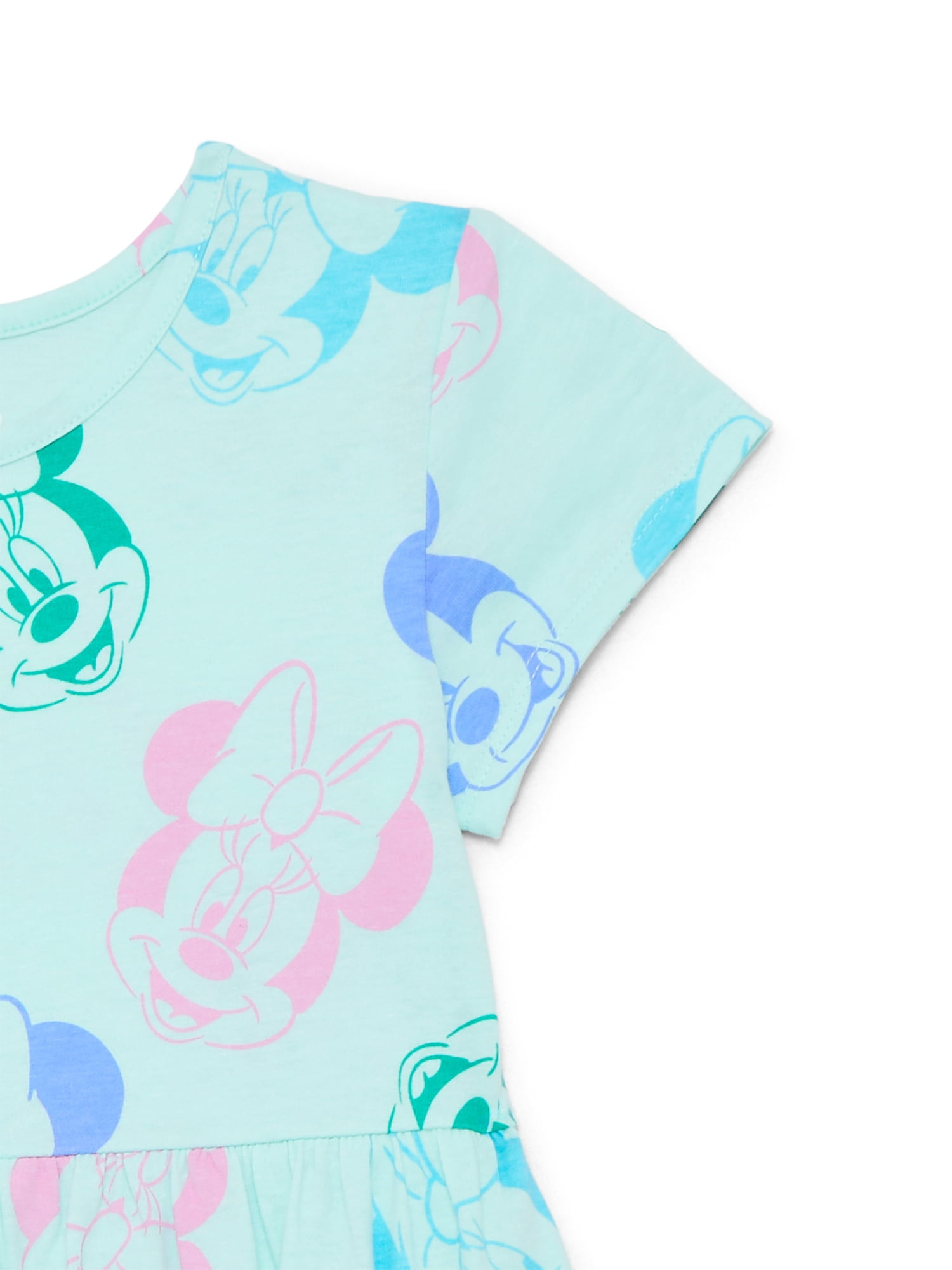 Minnie Mouse Girls Print Dress with Short Sleeves, Sizes 4-12