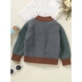 thumbnail image 3 of Infant Baby Knitted Sweater Contrast Color Casual Warm Long Sleeve Button Cardigan Autumn Knitwear, 3 of 3