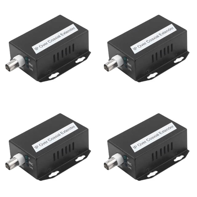 4 Uds. Extensor IP Ethernet Sobre Kit de Red Coaxial HD Extensor de TransmisióN de Cable Coaxial EoC para CáMaras CCTV de Seguridad (B)