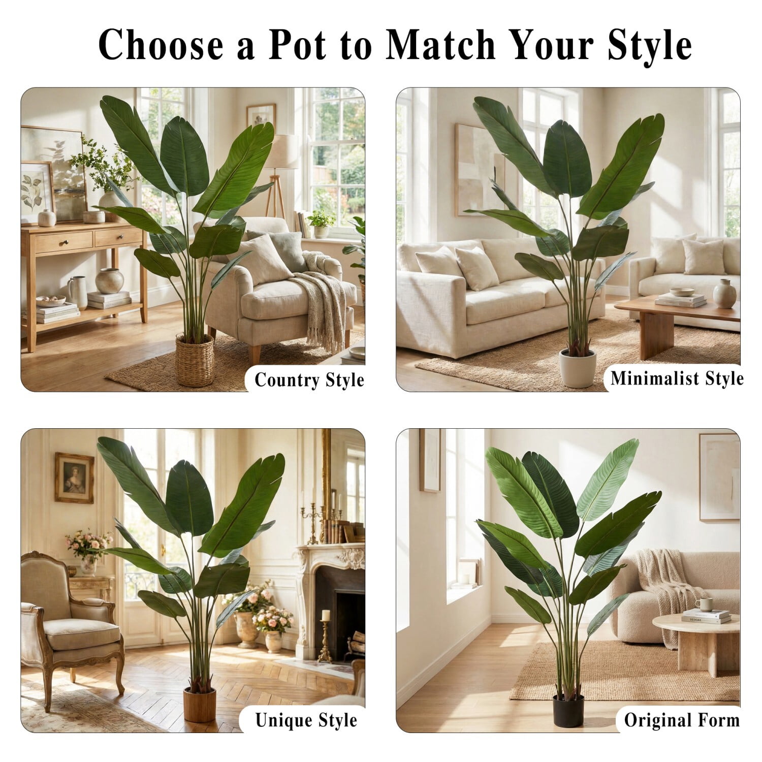 Easy4Home 4FT Artificial Plant Fake Tropical Palm Tree Potted Indoor Faux Floor Plant for Home Office Decor, White Pot