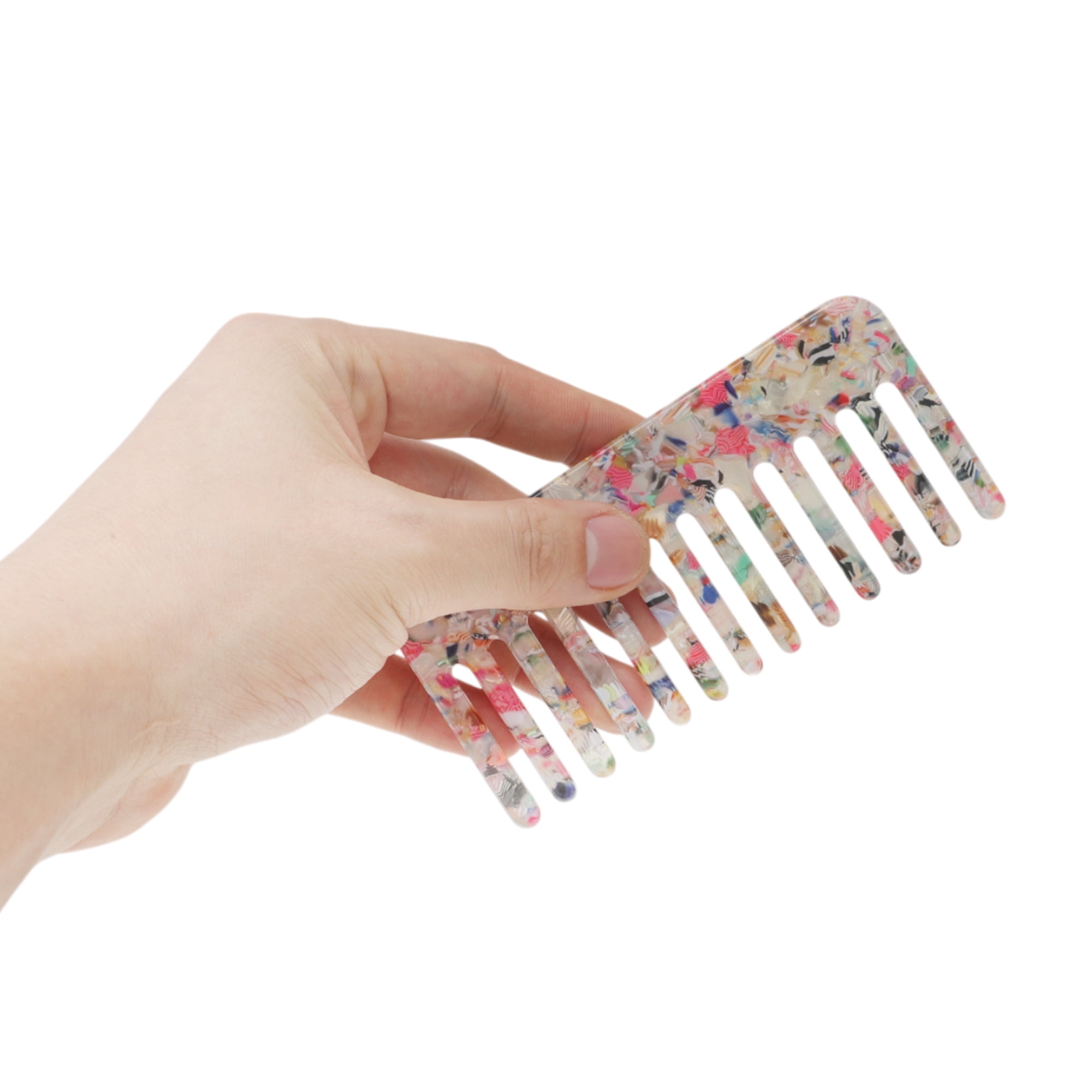 Unique Bargains 1 Pc Vintage Portable Wide Tooth Comb for All Hair Types Colorful