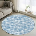 thumbnail image 2 of Blue Snowflake 3ft Area Rug, Christmas Snowflake Blue White Washable Non-Slip Small Round Rugs for Entryway Bedroom Kitchen, Soft Circle Carpet for Dining Room, Playroom Nursery Rug, 2 of 9