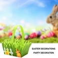 thumbnail image 4 of hengsof Easter Basket, Green Round Woven Goodie Basket with Folding Handle, Empty Gift Basket Easter Egg Hunt, Easter Party Treats, Filled with Party Favors, 4 of 9