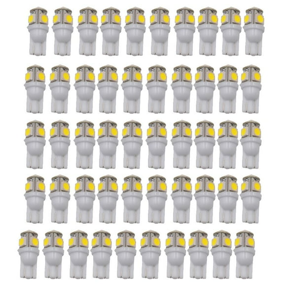 50 Pieces T10 6000K White Side dge 5050 5SMD Bulbs Replaces 168/194