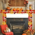 thumbnail image 2 of Hvmvliv Fall Garland 39.37in Fall Leaf Garland for Decor Artificial Autumns Leaves Vines for Thanksgiving Halloween Decor Fireplace Hanging Decoration Orange, 2 of 6