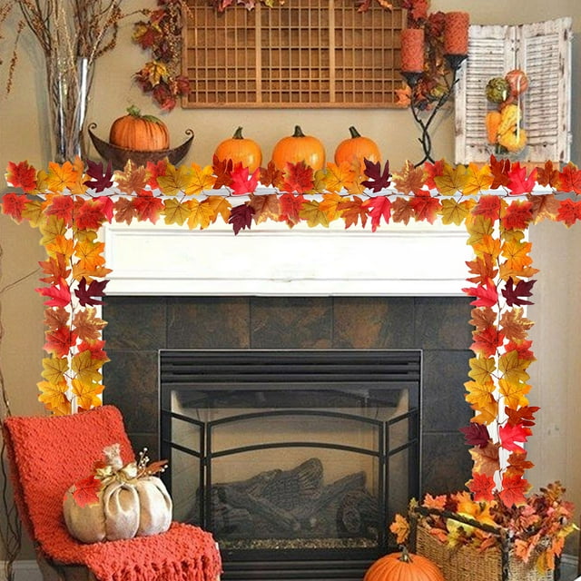 Nilvkv Simulation Maple Leaf Rattan Wholesale Europe and The United States Home Decoration Simulation Maple Leaf Scenic Arrangement Simulation Maple Leaf