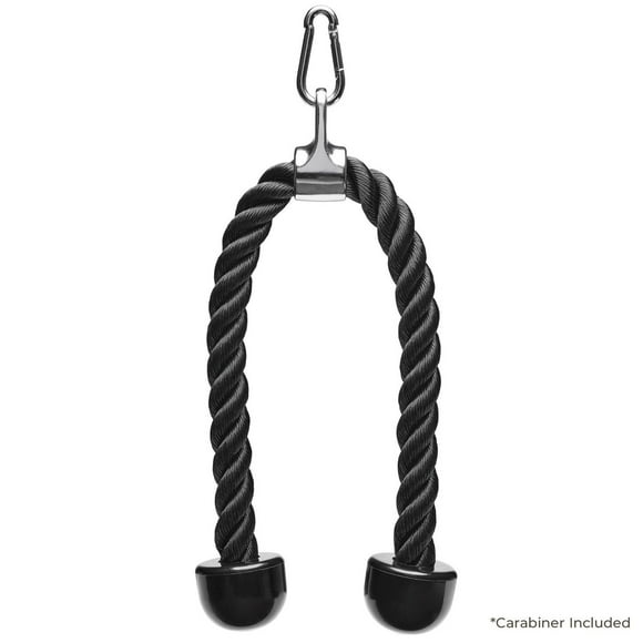Sunny Health & Fitness Tricep Push Down Non-Slip Rope Cable Attachment 27 Inches Exercise Machine Pulley System Gym Workout Face Pull, Bicep Hammer Curl, Overhead Extension, Abdominal - SF-XFA013