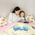 thumbnail image 5 of Feelyou Christmas Candy Twin Bedding Sets 7-Piece for Kid, Yellow Pink Bedding Comforter Set, Love Heart Print Reversible Sheet Sets, Microfiber Bedroom Decor, 5 of 8