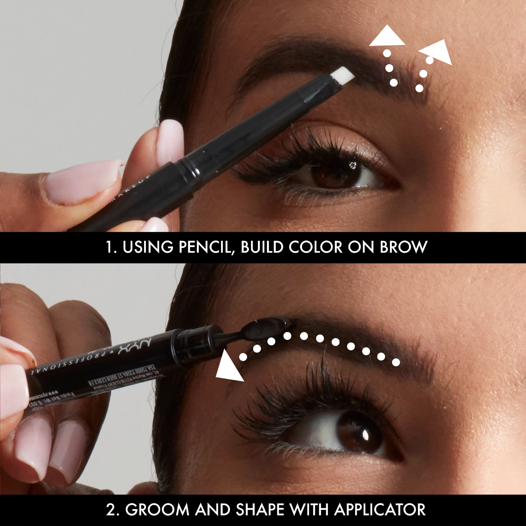 (3 pack) NYX Professional Makeup Fill & Fluff Eyebrow Pencil Pomade, Taupe