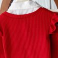 thumbnail image 6 of Curenmufel Little Girl 2 Piece Clothing Set Long Sleeve Top with Denim Pants for Fall School and Outdoor Wear 4T (Red,4 Years), 6 of 9