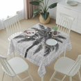 thumbnail image 6 of Black Palm Tree Table Cloth Waterproof Tablecloths, Tropical Summer Coastal Vintage Gray Tablecloth Dining Table Cover for Kitchen Party Tabletop Outdoor, Square Tablecloth 60x60 Inch, 6 of 9
